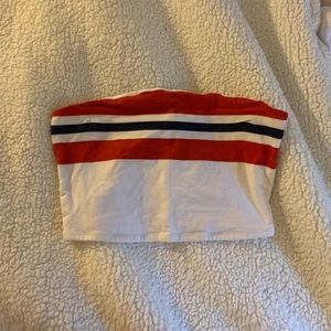 Red & blue striped tube top